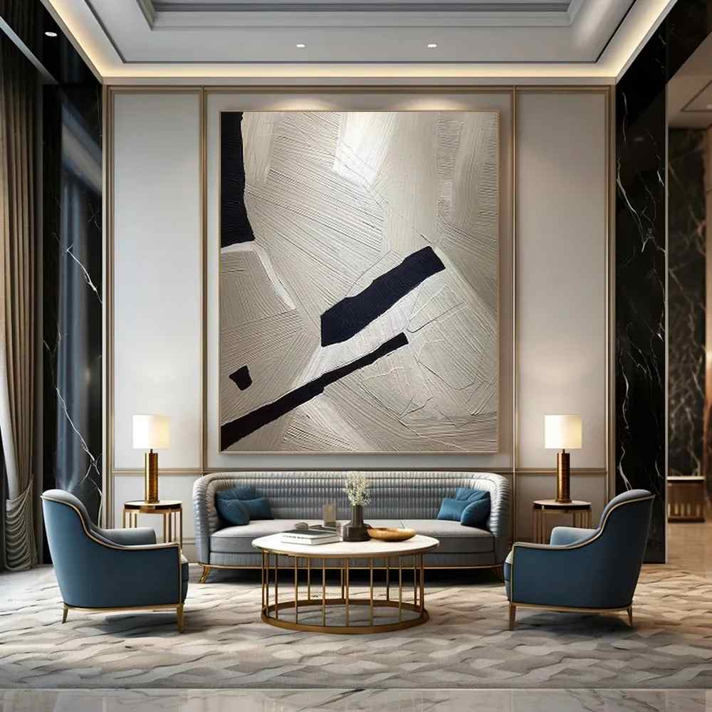 Black_White_Geometric_Textured_Abstract_Wall_Art_HCZ8Z wall art